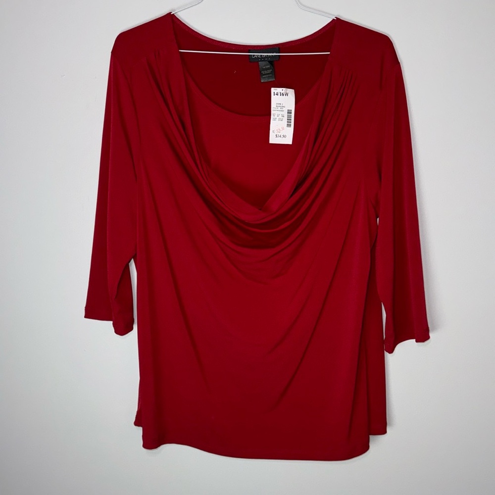 New Lane Bryant Red 14/16 Scoop Neck Blouse